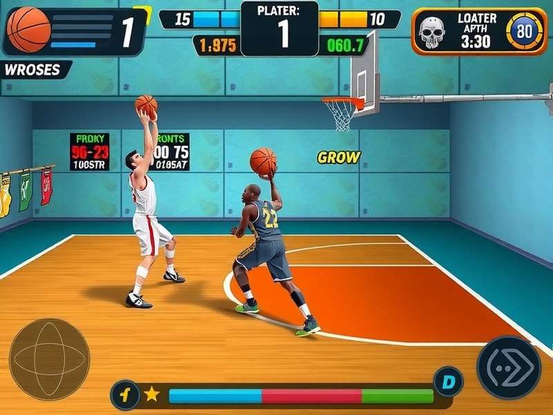 Basket Brawl gameplay screenshot showing basketball action